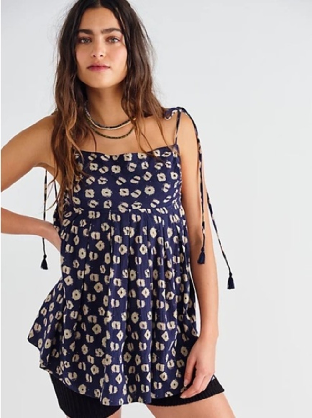 Free People Molly Sleeveless Cotton Tunic In Indigo Com